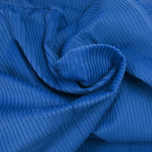 Cotton ribbed velvet 5 mm blue