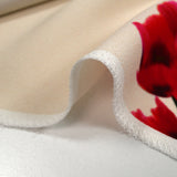 Crêpe viscose imprimé grands coquelicots fond écru