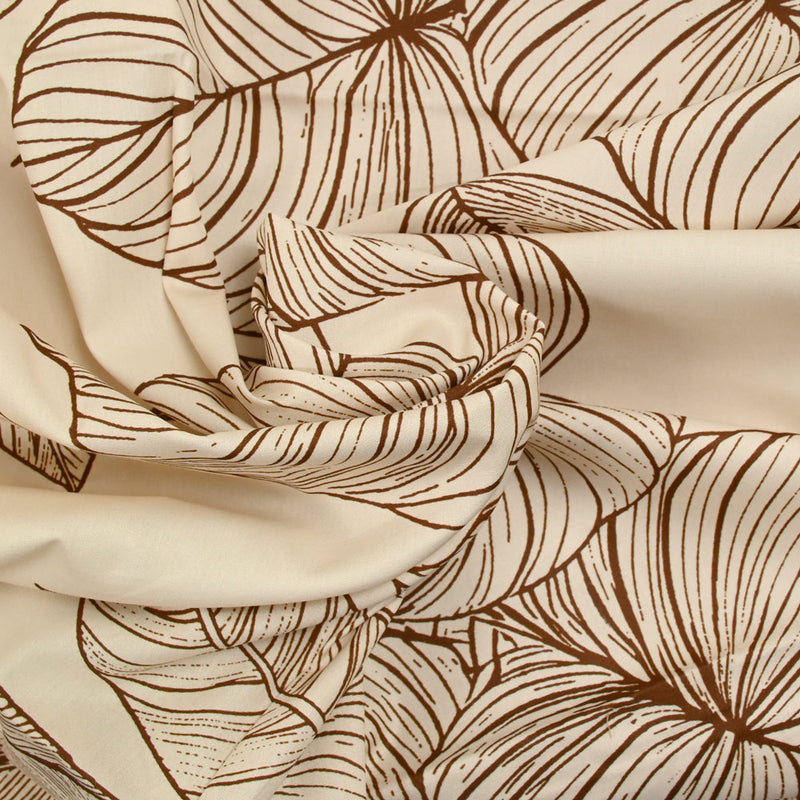 Coton imprimé caladium fond beige