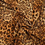 Crêpe polyester léopard marron