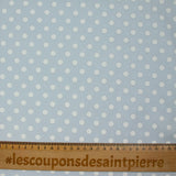 Coton imprimé pois 8mm fond bleu glacier