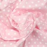 Coton imprimé pois 8mm fond rose layette