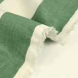 Coton tissé-teint rayé vert et blanc