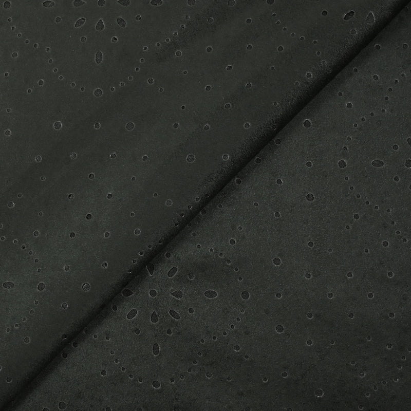Suédine perforée trèfle noir