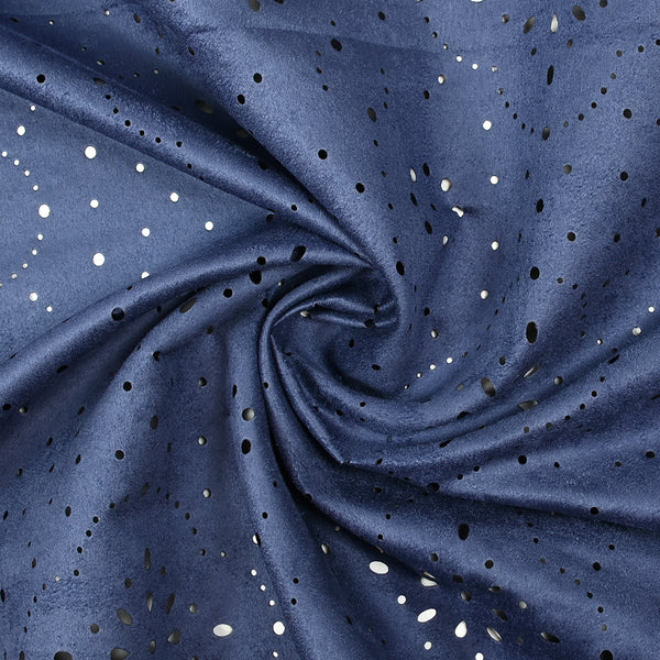 Suédine perforée trèfle bleu