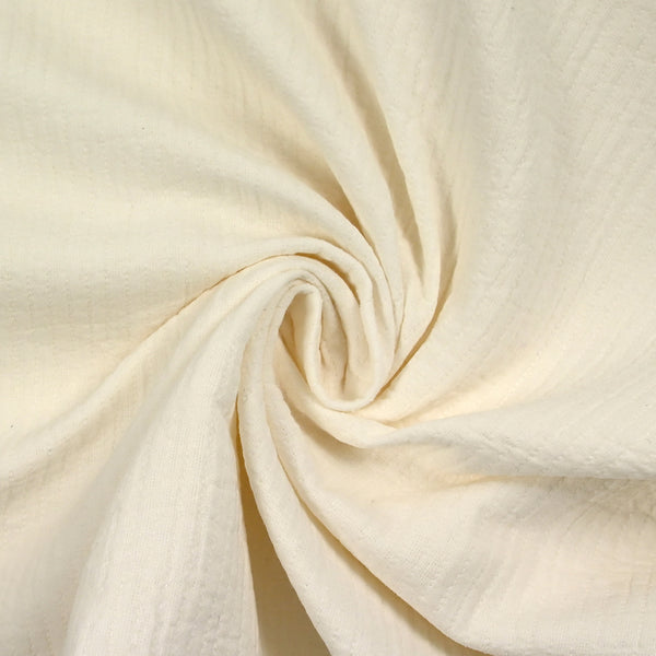 Coton surpiqué rayé blanc cassé