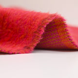 Laine mélangée peignée uni orange et fuchsia