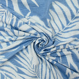 Maille plissée satinée feuille bleu givré