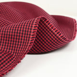 Coton tissé-teint à carreaux rouge et marine