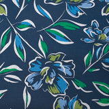 Sweatshirt with blue and green flowers on navy background