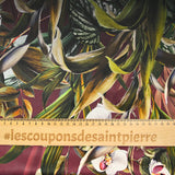 Satin de soie imprimé fleurs géantes fond violet