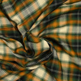 Twill de viscose tartan vert et camel