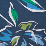 Sweatshirt with blue and green flowers on navy background
