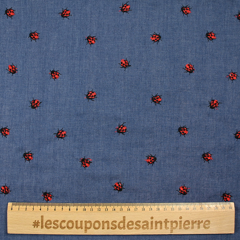 Cotton cotton chambray ladybug