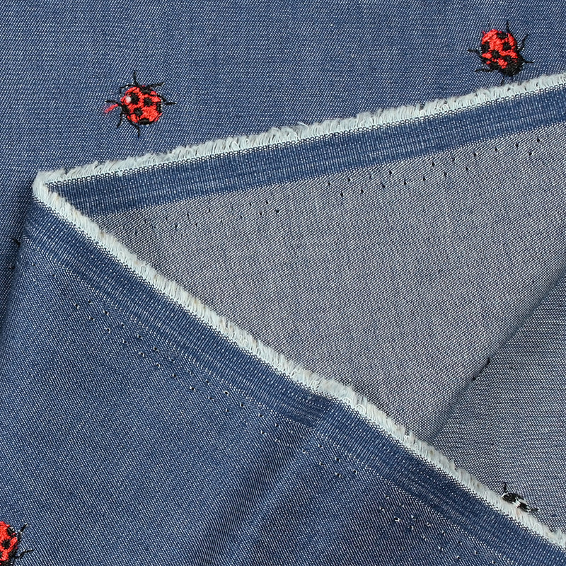 Cotton cotton chambray ladybug