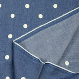 Botón de flores bordados de algodón Chambray