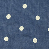 Botón de flores bordados de algodón Chambray