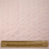 Cotton Vichy embroidered pastel pink background