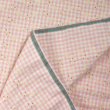 Cotton Vichy embroidered pastel pink background
