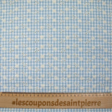 Cotton Vichy Seersucker embroidered blue sky background
