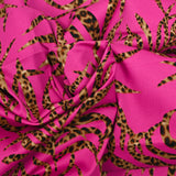 Cotton satin elastane -leaf pink leaf