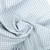 Coton chemise à carreaux ciel et marine fond blanc