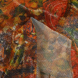 Maille polyester lamée nature morte doré et orange