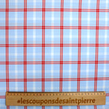 Coton chemise à carreaux ciel et rouge