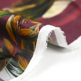 Satin de soie imprimé fleurs géantes fond violet