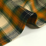 Twill de viscose tartan vert et camel