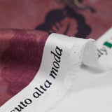 Satin de soie imprimé Milan fleurs magenta fond violet