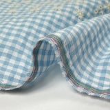 Cotton Vichy Seersucker embroidered blue sky background