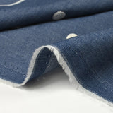 Botón de flores bordados de algodón Chambray