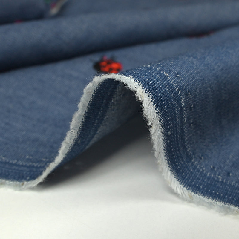 Cotton cotton chambray ladybug