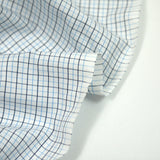 Coton chemise à carreaux ciel et marine fond blanc