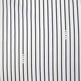 Coton imprimé rayé Dimy bleu nuit fond blanc