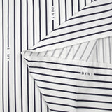 Coton imprimé rayé Dimy bleu nuit fond blanc