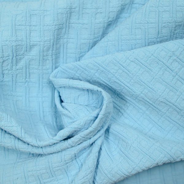 Jacquard de coton à carreaux bleu layette