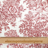 Coton imprimé toile de jouy brique