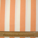 Coton tissé-teint rayé pêche et blanc