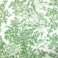 Coton imprimé toile de jouy vert
