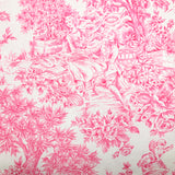 Cotton Printed Pink Jouy Canvas