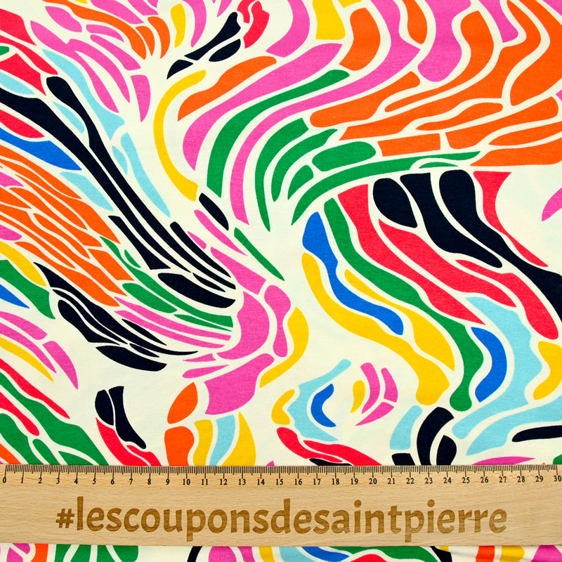 Jersey de viscose imprimé spectacle multicolore