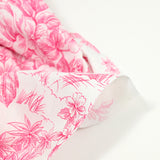 Coton imprimé toile de jouy rose