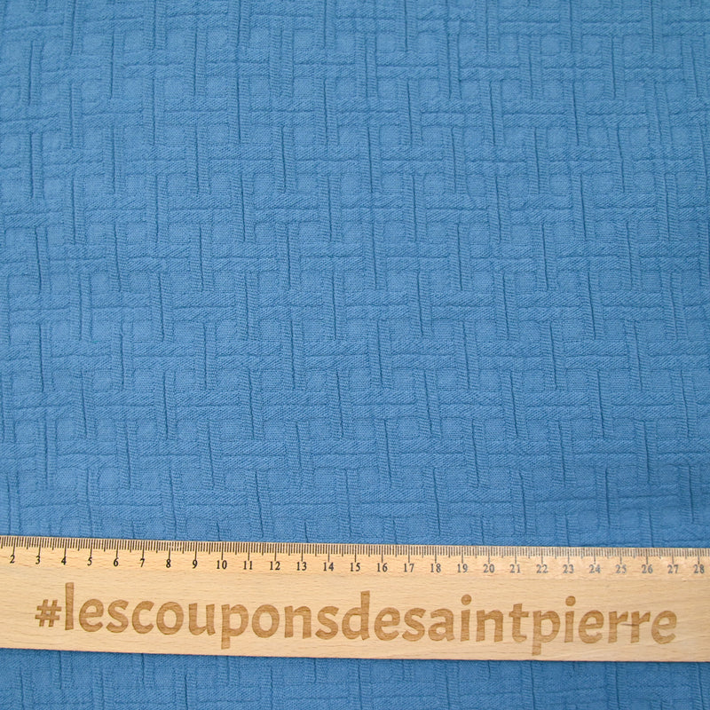 Jacquard de coton à carreaux bleu