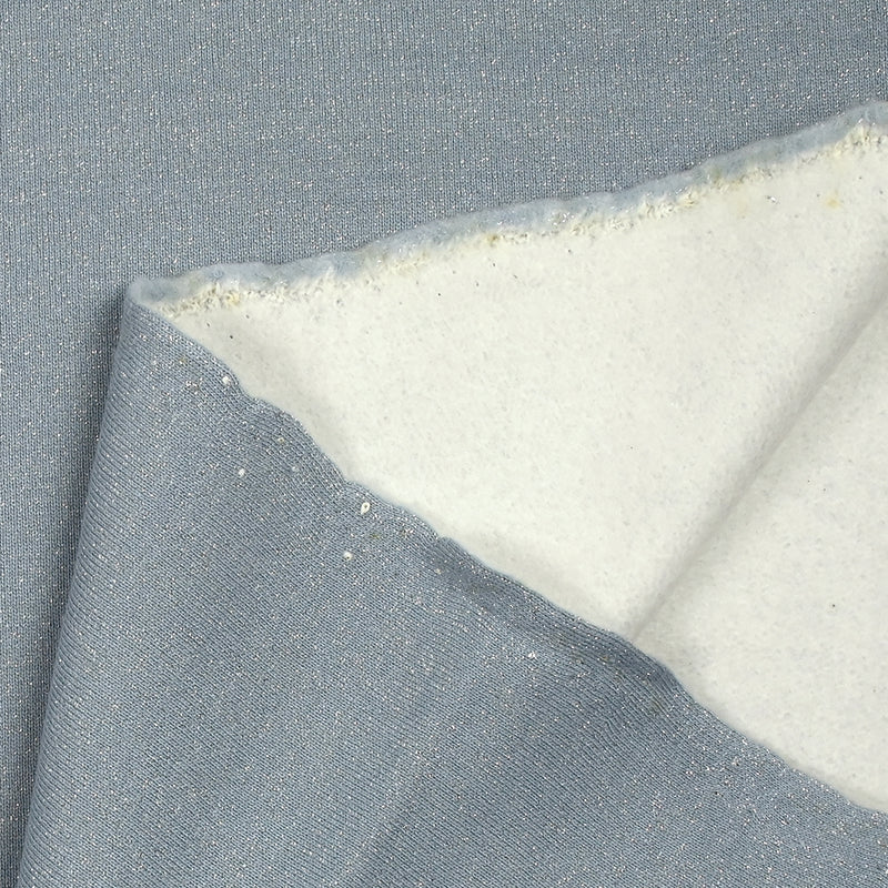 Sweat minkee épais Lurex bleu ciel