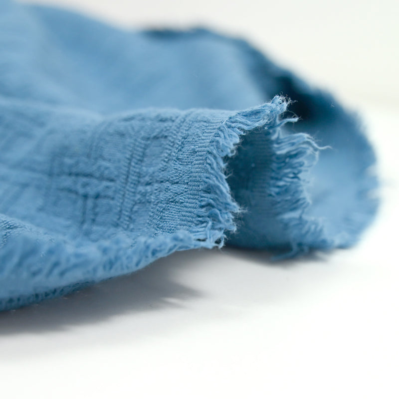 Jacquard de coton à carreaux bleu