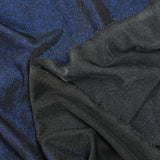Fine iridescent electric blue jersey with black background