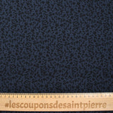 Satin de viscose imprimé mini léopard fond marine