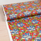 Coton liberty ® Archive Tulip fond rouge au mètre